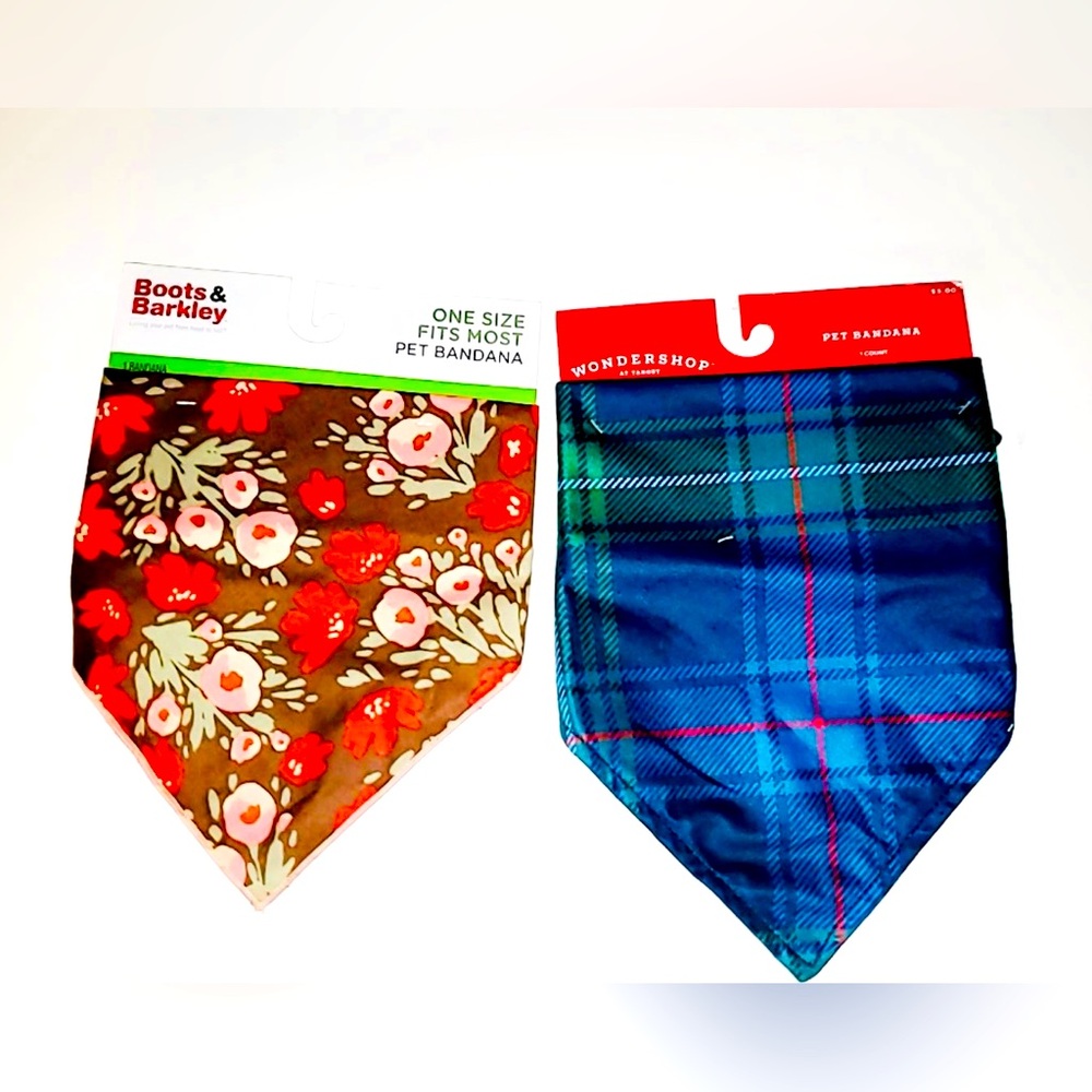 Bundle of 2 Pet Bandanas (Boots & Barkley and WonderShop) | NWT | One Size…